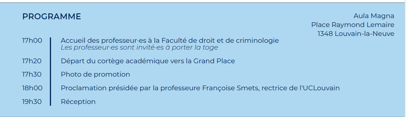 Programme de la proclamation Master 2025-2026